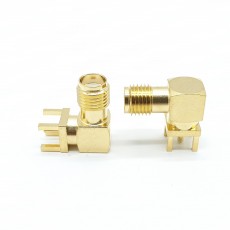 12.4GHz SMA Female Right Angle Bulkhead Mount Connector Solder Attachment Thru Hole PCB(4R깊이: 4.0mm)