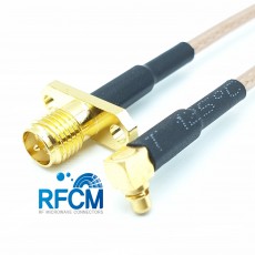RP-SMA(F)2 Hole Flange수컷 MMCX(M)R/A수컷RG316/S Cable Assembly