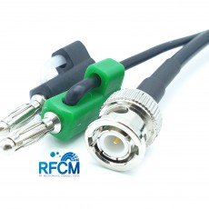 RG58 BNC(M)S/T수컷-Y 분기 RA 바나나플러그식 케이블 0.6m