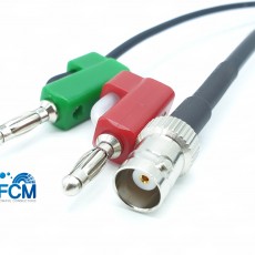 RG58 BNC(F)S/T암컷-Y 분기 RA 바나나플러그식 케이블 0.6m