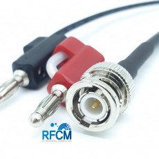 RG58 BNC(M)S/T수컷-Y 분기 RA 바나나플러그식 케이블 0.6m
