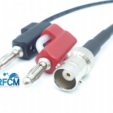 RG58 BNC(F)S/T암컷-Y 분기 RA  바나나플러그식 케이블 0.6m