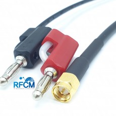 RG58 SMA(M)S/T수컷-Y 분기 RA 바나나플러그식 케이블 0.6m