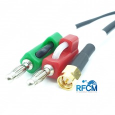 RG58 SMA(M)S/T수컷-Y 분기 RA 바나나플러그식 케이블 0.6m
