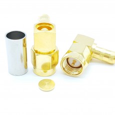 SMA Male Right Angle RG-400 Crimp Connector(Gold)