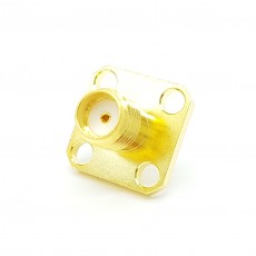 18GHz SMA(F) ST 4Hole Flange Connector-5-3mm (Gold)