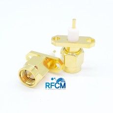 18GHz SMA(M)ST 2Hole Flange Connector-5-3mm(Gold)