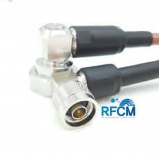 7/16 DIN Male Right Angle to N Male Right Angle Cable Using RG393 Coax